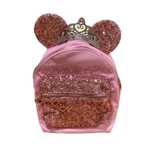 Disney Cruise Princess Backpack Pink Sequin Ears Tiara Bibbidi Bobbidi Boutique